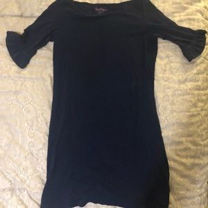 Lilly Pulitzer Navy Ruffle Sleeve Pima Cotton Dress Small